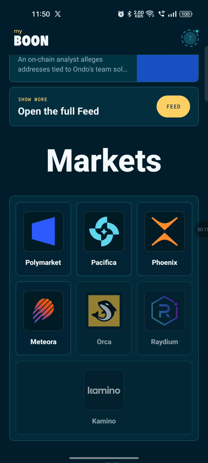 myboon market selection with integrated market venues